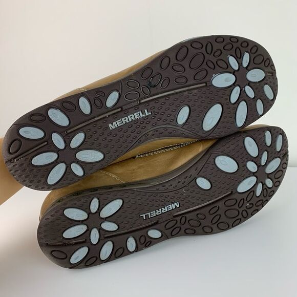 Merrell Performance Ortholite Women Taupe Leather QForm Comfort Ballet Flats 9 - Picture 7 of 8